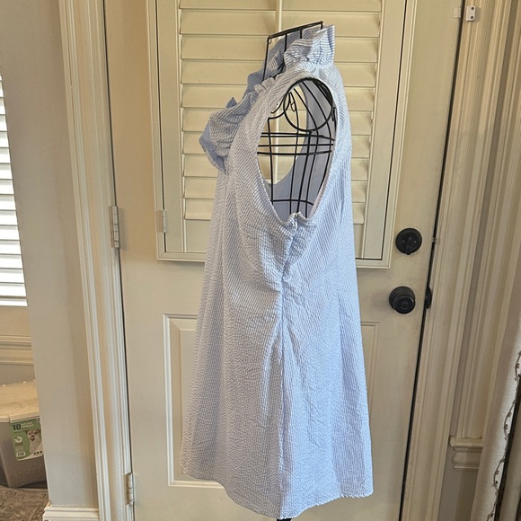 Mud Pie Blue and White Striped Mini Dress - Picture 3 of 6